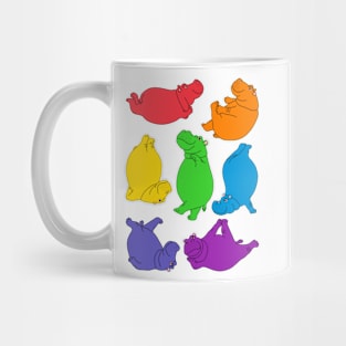 Hippo Workout - bright rainbow Mug